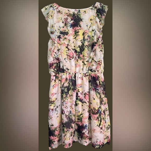 SPEECHLESS Watercolor Sleeveless Lined Elasticized Waist Dress, Sz Medium, GUC. - Picture 8 of 8